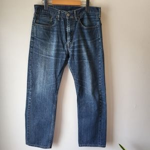 Levi's red tab 505 straight leg button fly medium wash denim jean Size 34